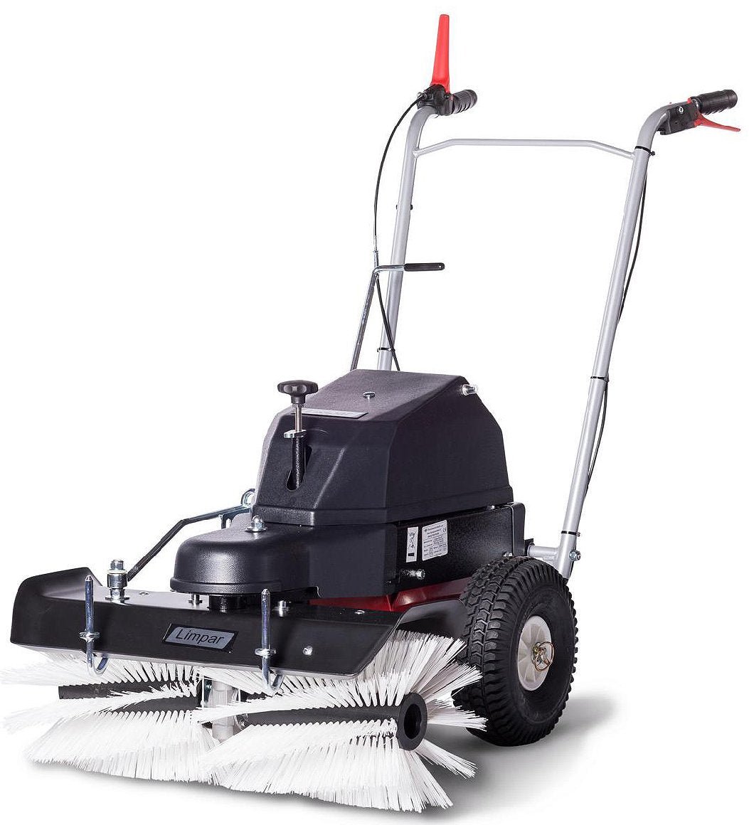 4F_Akku_26_mit_Seitenbesen_Links.jpg 4F Schmutz- und Schneekehrmaschine Limpar Akku 26 mit Winterkehrbürstensatz – Bild 1