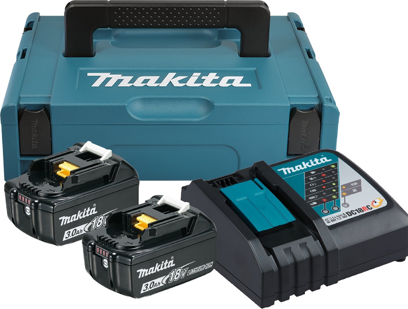Makita_Power_Source_Kit_Li_180V_3Ah_20210517.jpg Makita Akku Power Source Kit Li 18,0V 3Ah mit Schnellladegerät und 2 Akkus im MAKPAC – Bild 1