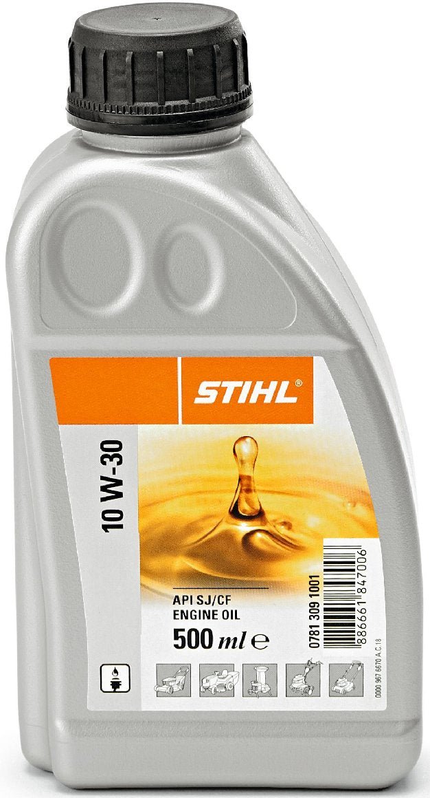 STIHL_10_W-30_05L_20210125.jpg STIHL 4-Takt-Motoröl 10 W-30 0,5L – Bild 1